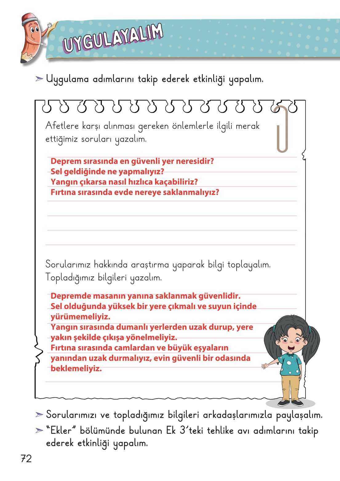 2. Sınıf Meb Yayınları Hayat Bilgisi 2. Kitap Ders Kitabı Sayfa 73 Cevapları