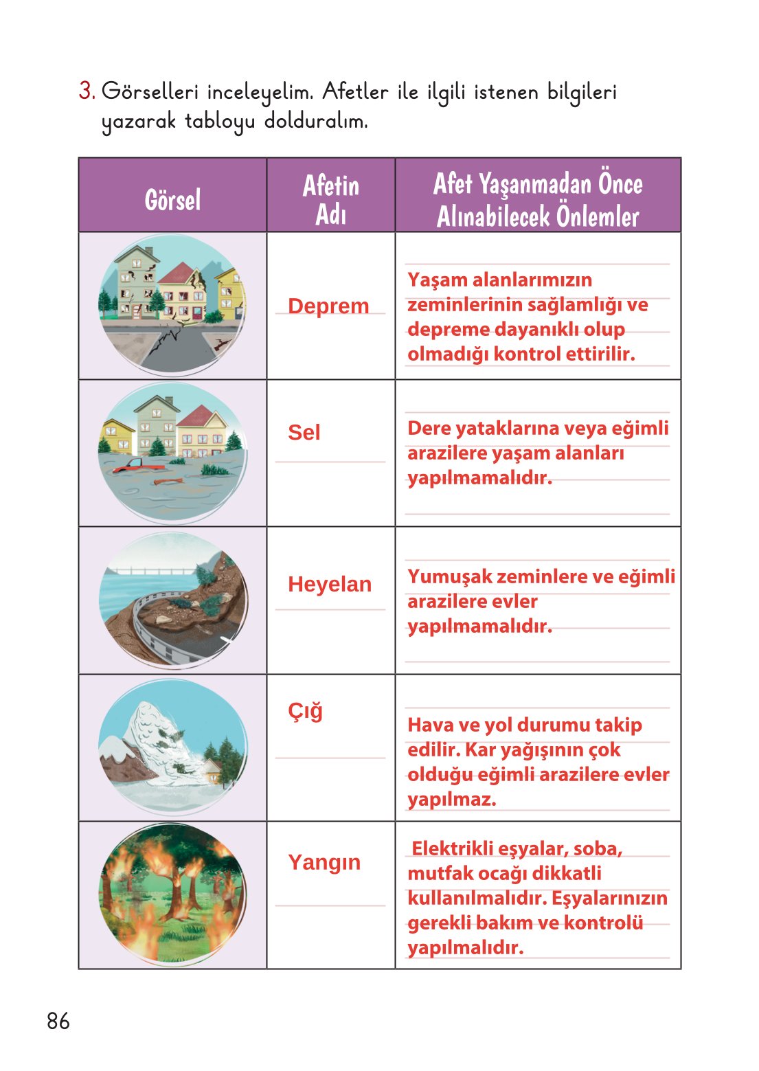 2. Sınıf Meb Yayınları Hayat Bilgisi 2. Kitap Ders Kitabı Sayfa 87 Cevapları