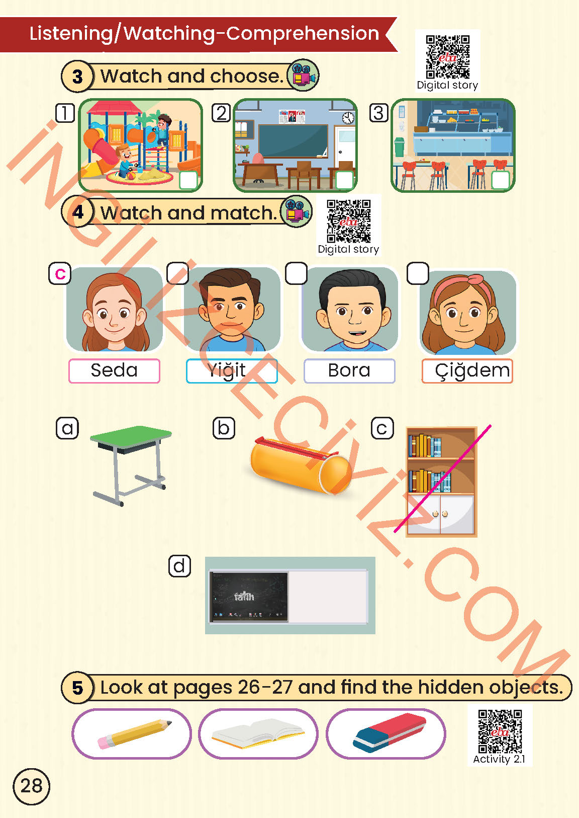 2. Sınıf Meb Yayınları İngilizce Ders Kitabı Sayfa 28 Cevapları