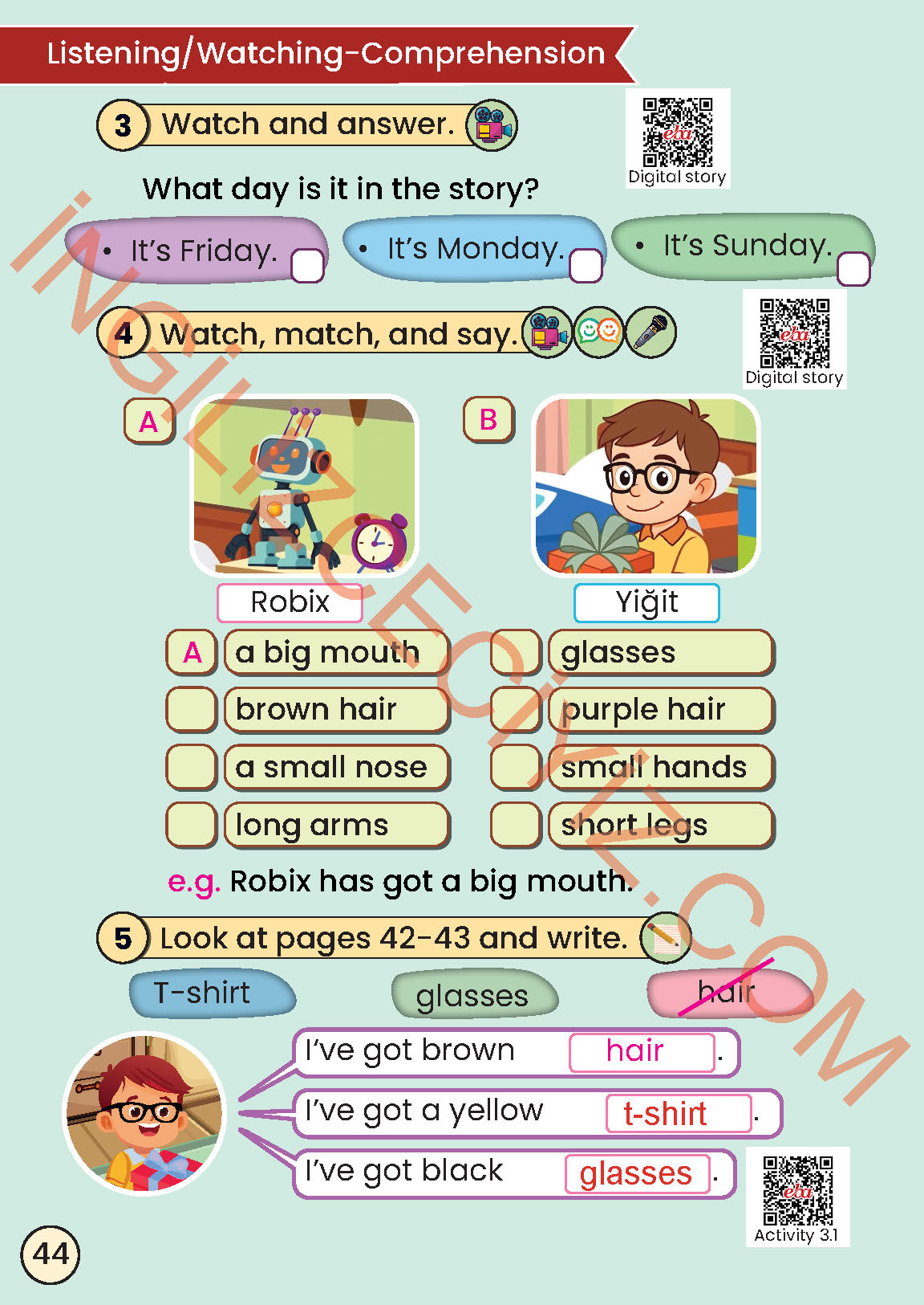 2. Sınıf Meb Yayınları İngilizce Ders Kitabı Sayfa 44 Cevapları