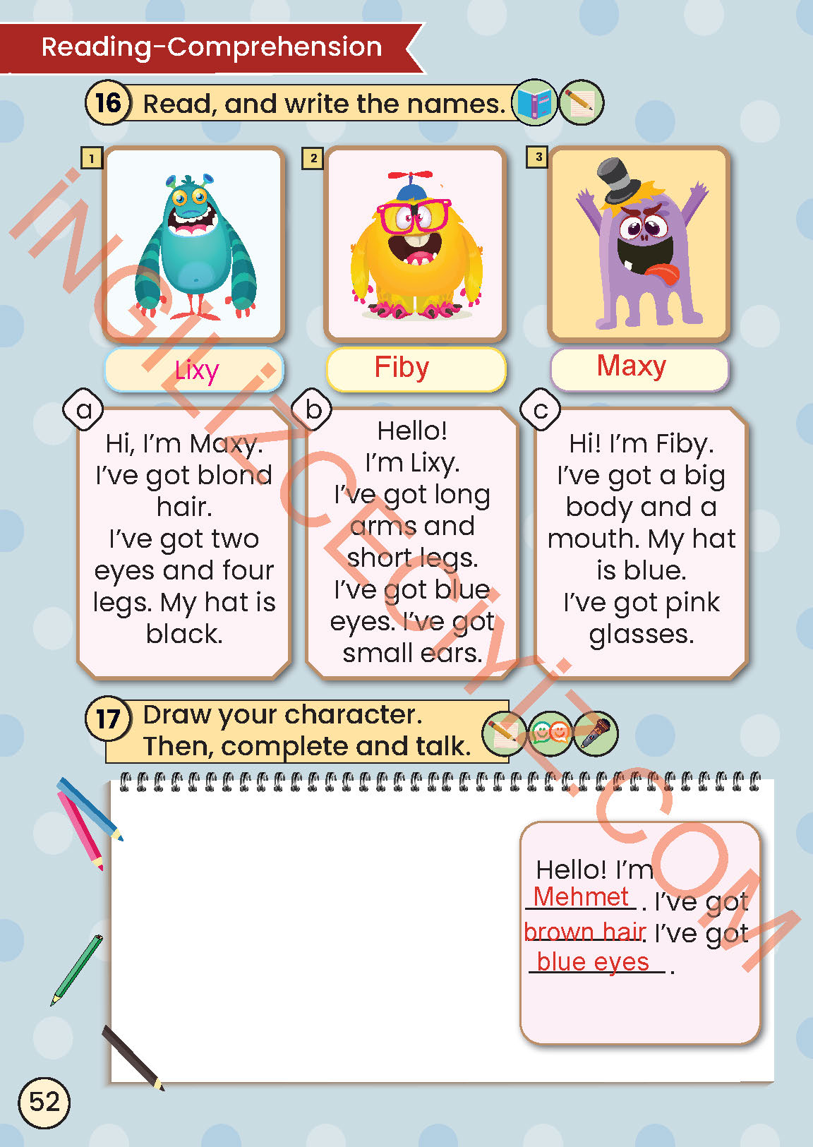 2. Sınıf Meb Yayınları İngilizce Ders Kitabı Sayfa 52 Cevapları