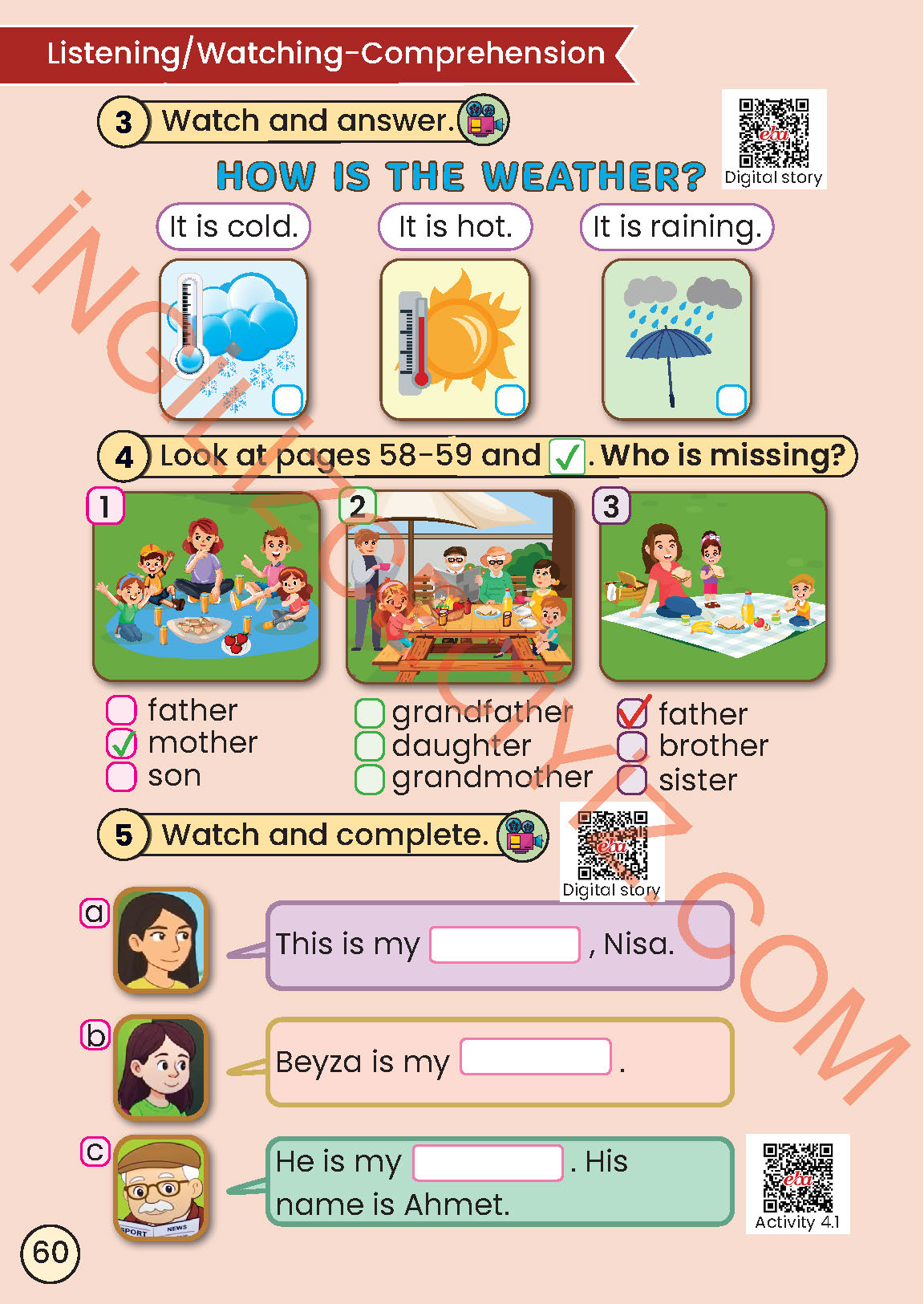 2. Sınıf Meb Yayınları İngilizce Ders Kitabı Sayfa 60 Cevapları