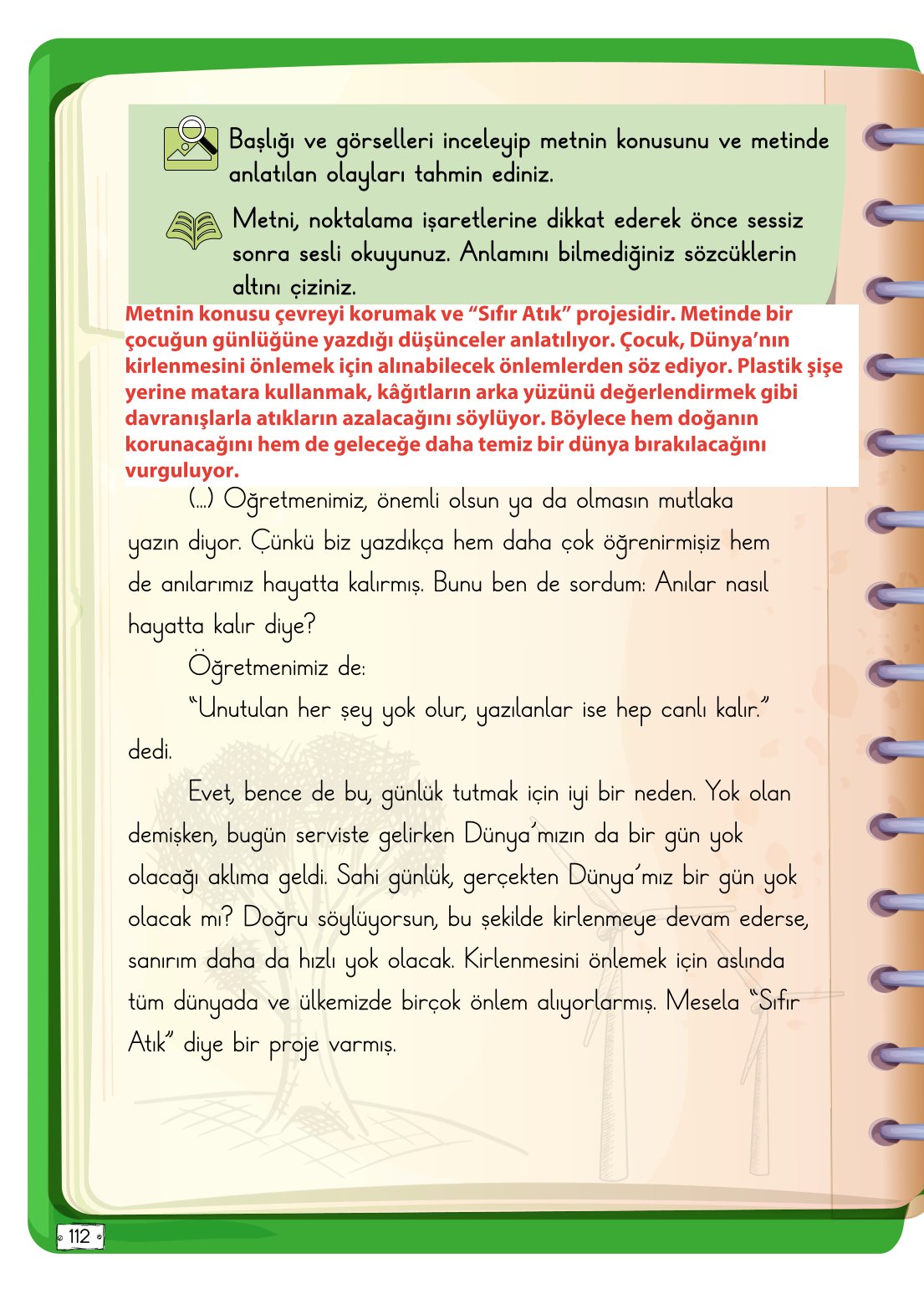 2. Sınıf Meb Yayınları Türkçe Ders Kitabı Sayfa 112 Cevapları