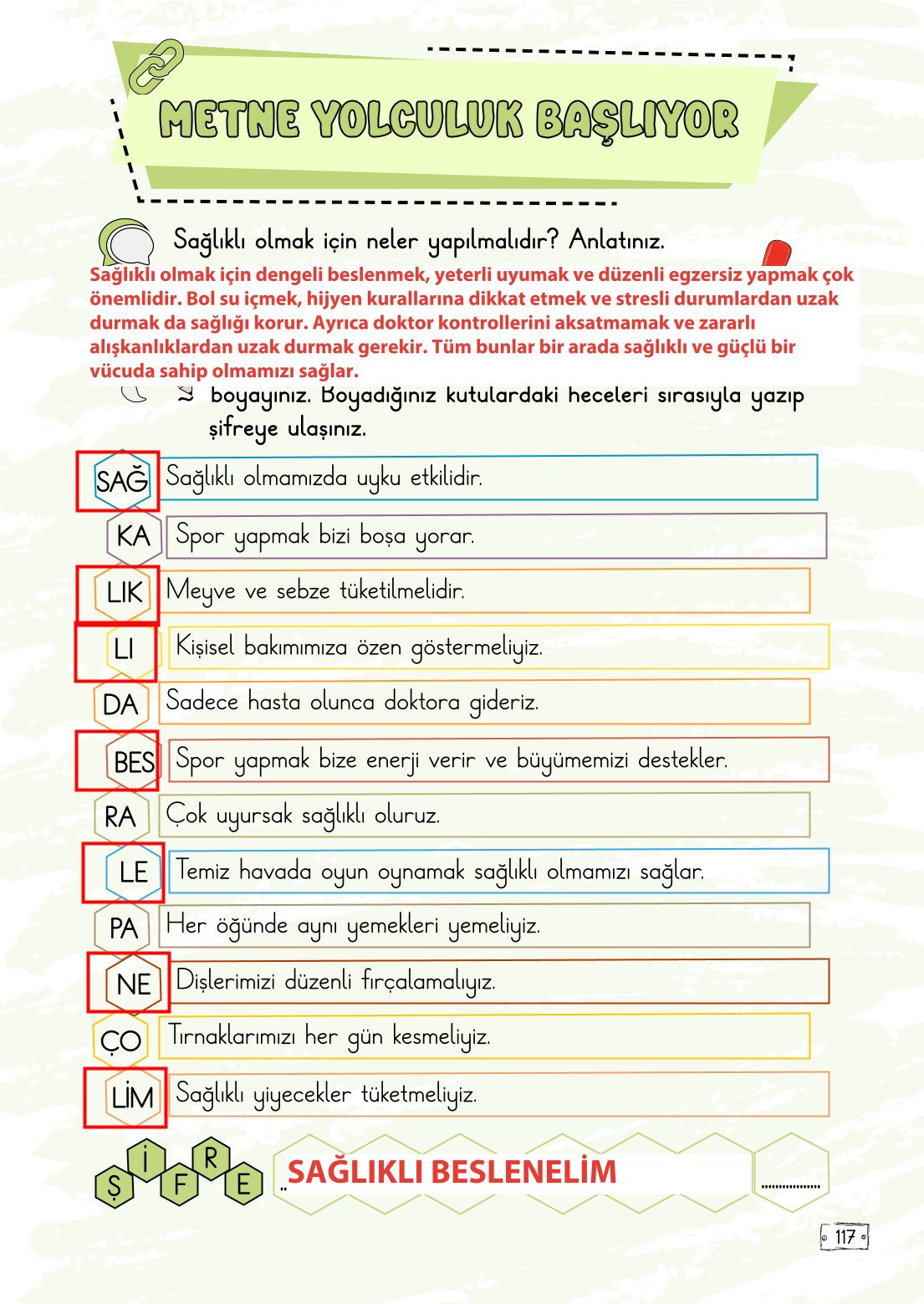 2. Sınıf Meb Yayınları Türkçe Ders Kitabı Sayfa 117 Cevapları