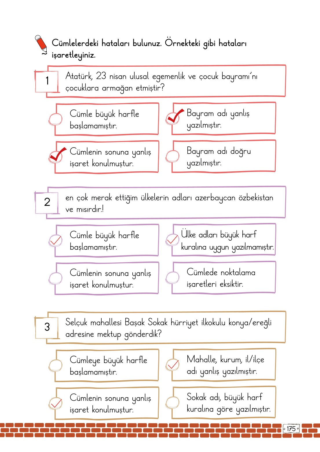 2. Sınıf Meb Yayınları Türkçe Ders Kitabı Sayfa 175 Cevapları