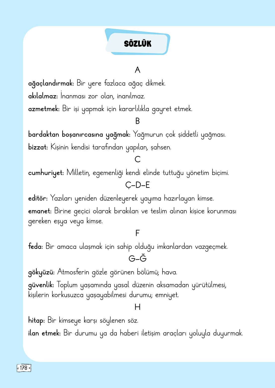2. Sınıf Meb Yayınları Türkçe Ders Kitabı Sayfa 178 Cevapları