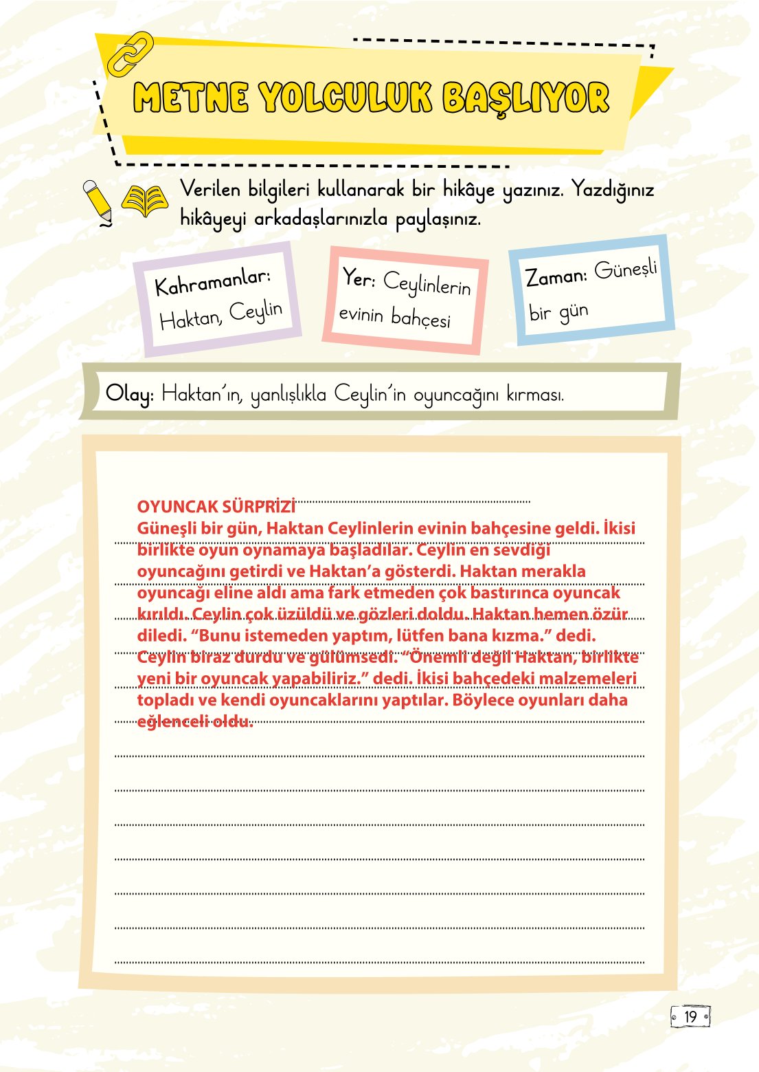2. Sınıf Meb Yayınları Türkçe Ders Kitabı Sayfa 19 Cevapları