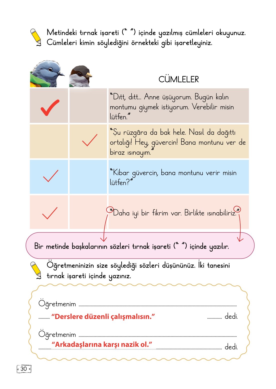 2. Sınıf Meb Yayınları Türkçe Ders Kitabı Sayfa 30 Cevapları