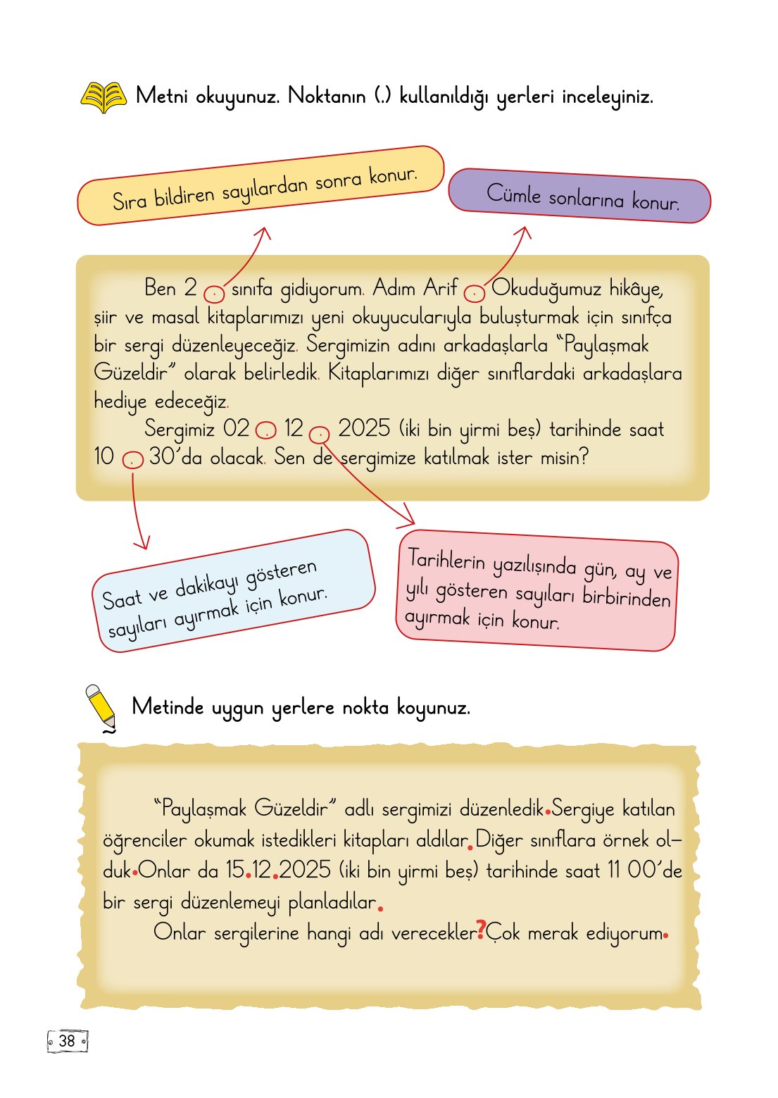 2. Sınıf Meb Yayınları Türkçe Ders Kitabı Sayfa 38 Cevapları