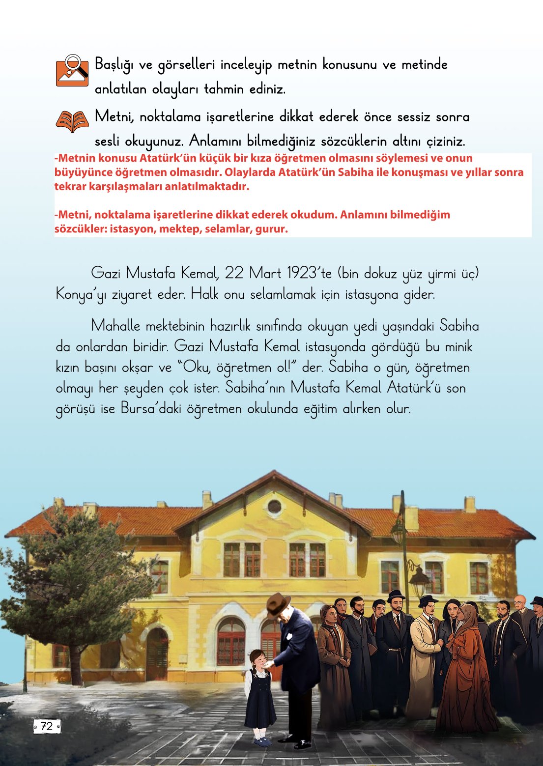 2. Sınıf Meb Yayınları Türkçe Ders Kitabı Sayfa 72 Cevapları
