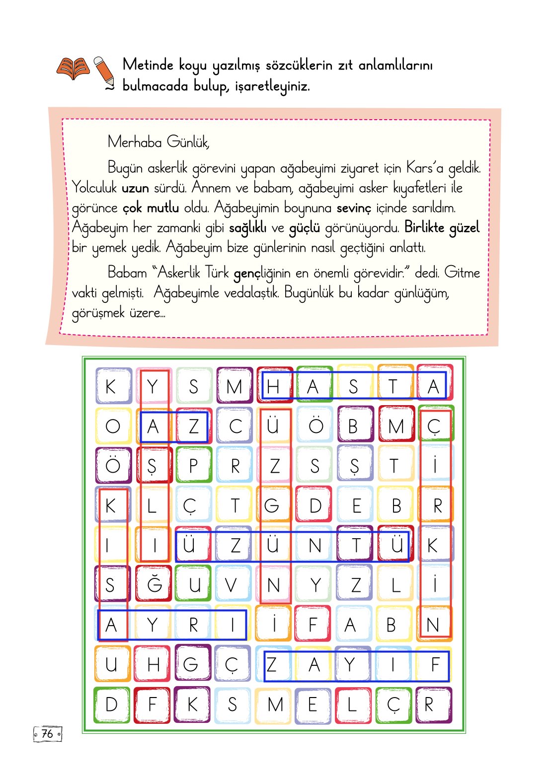 2. Sınıf Meb Yayınları Türkçe Ders Kitabı Sayfa 76 Cevapları