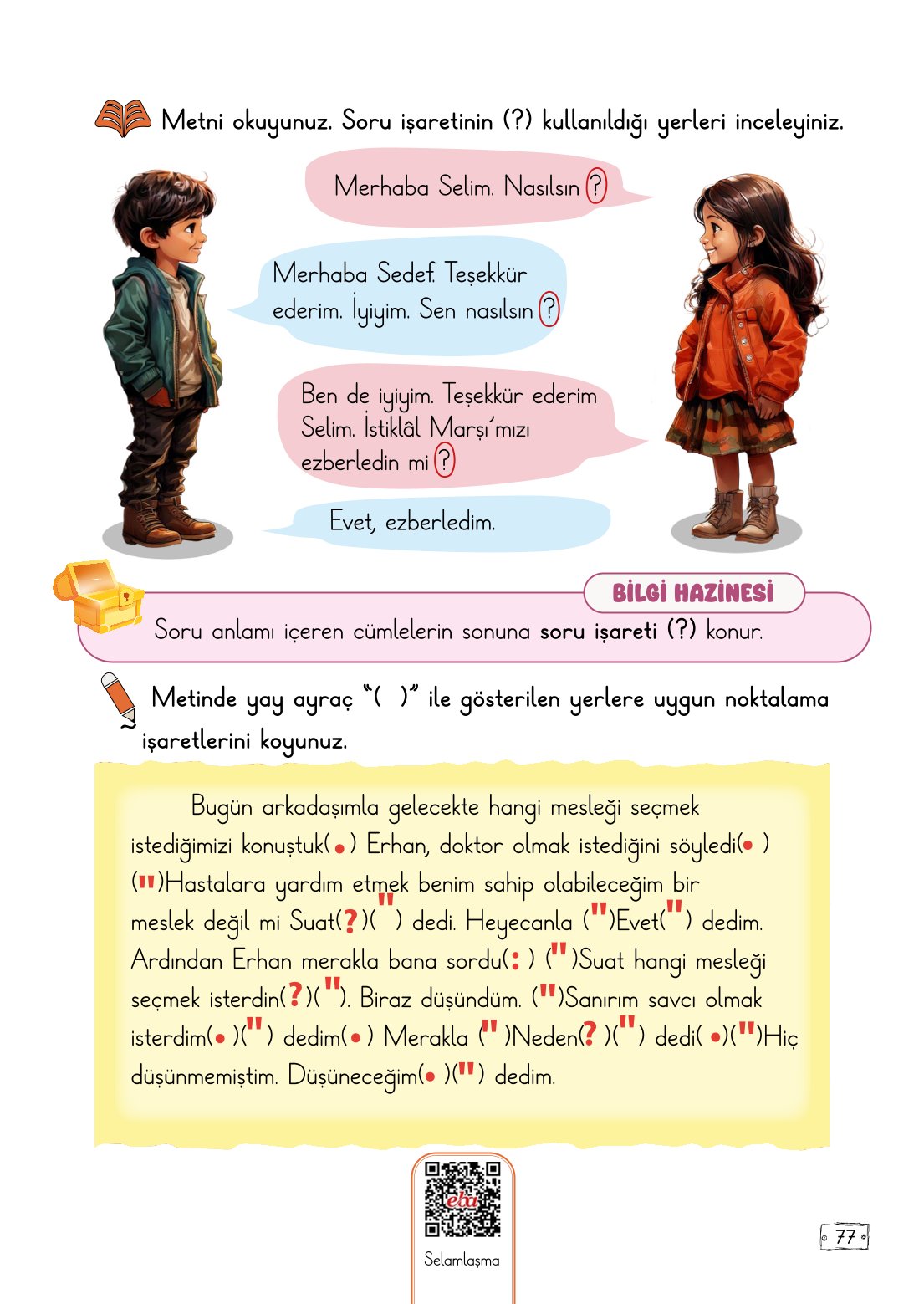 2. Sınıf Meb Yayınları Türkçe Ders Kitabı Sayfa 77 Cevapları