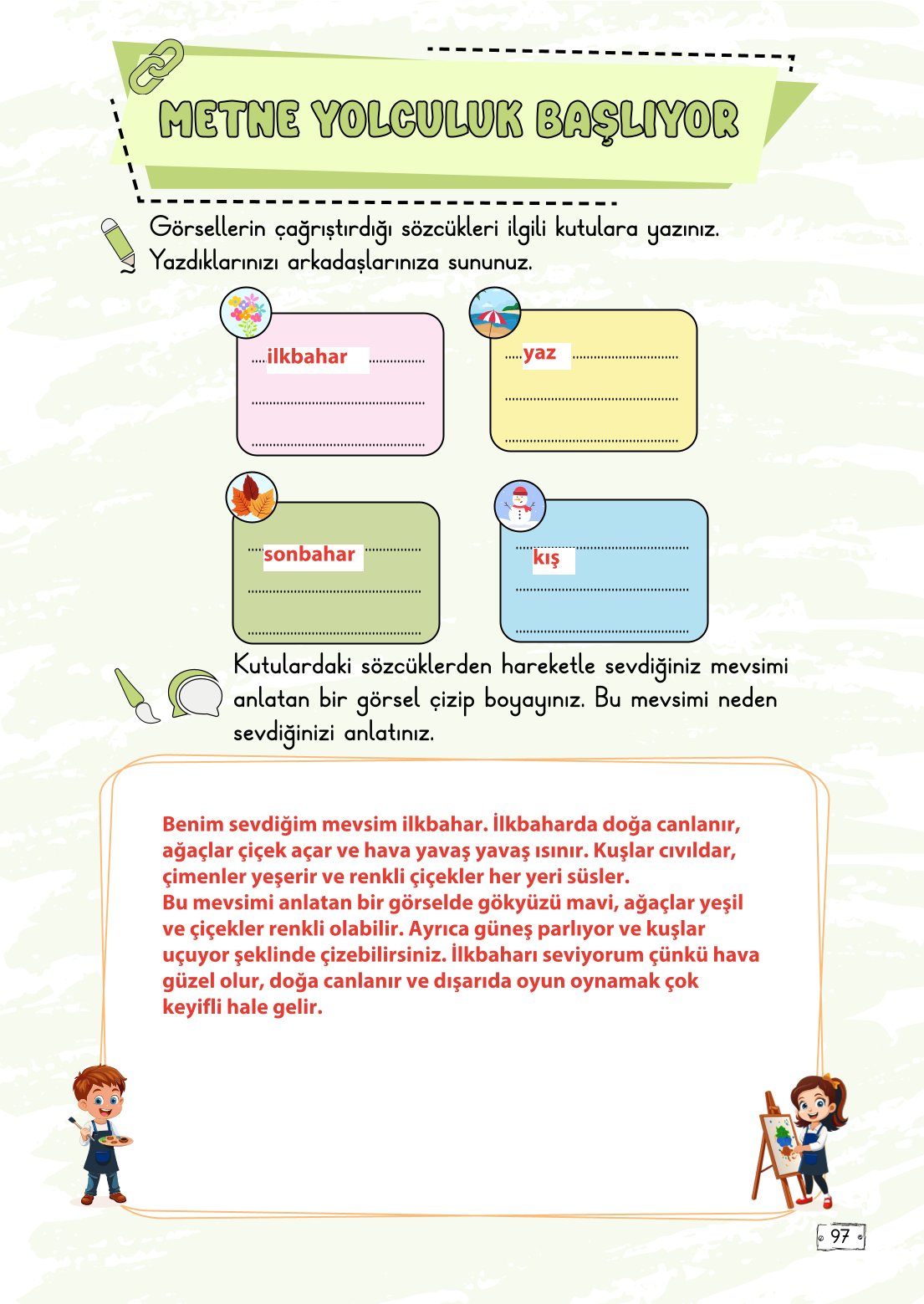 2. Sınıf Meb Yayınları Türkçe Ders Kitabı Sayfa 97 Cevapları
