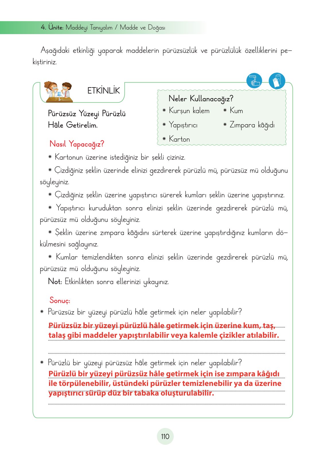 3. Sınıf Cem Yayınları Fen Bilimleri Ders Kitabı Sayfa 110 Cevapları