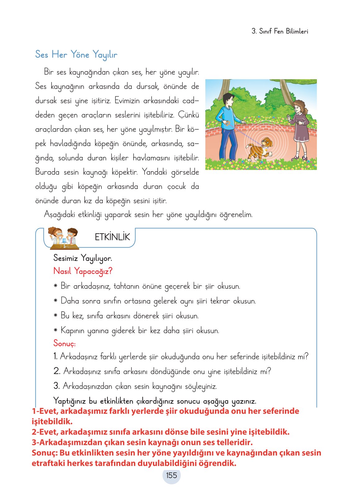 3. Sınıf Cem Yayınları Fen Bilimleri Ders Kitabı Sayfa 155 Cevapları