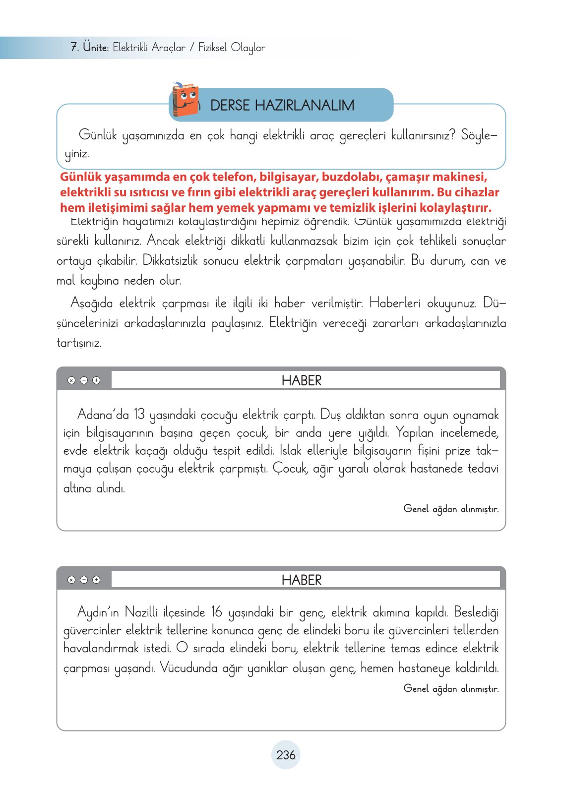 3. Sınıf Cem Yayınları Fen Bilimleri Ders Kitabı Sayfa 236 Cevapları