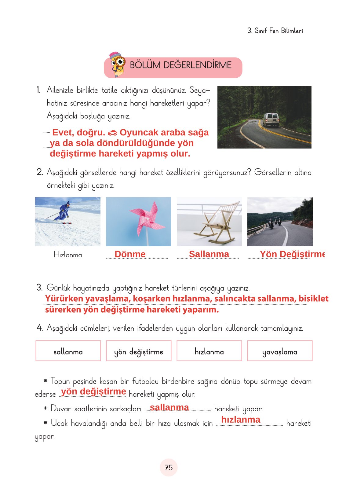 3. Sınıf Cem Yayınları Fen Bilimleri Ders Kitabı Sayfa 75 Cevapları