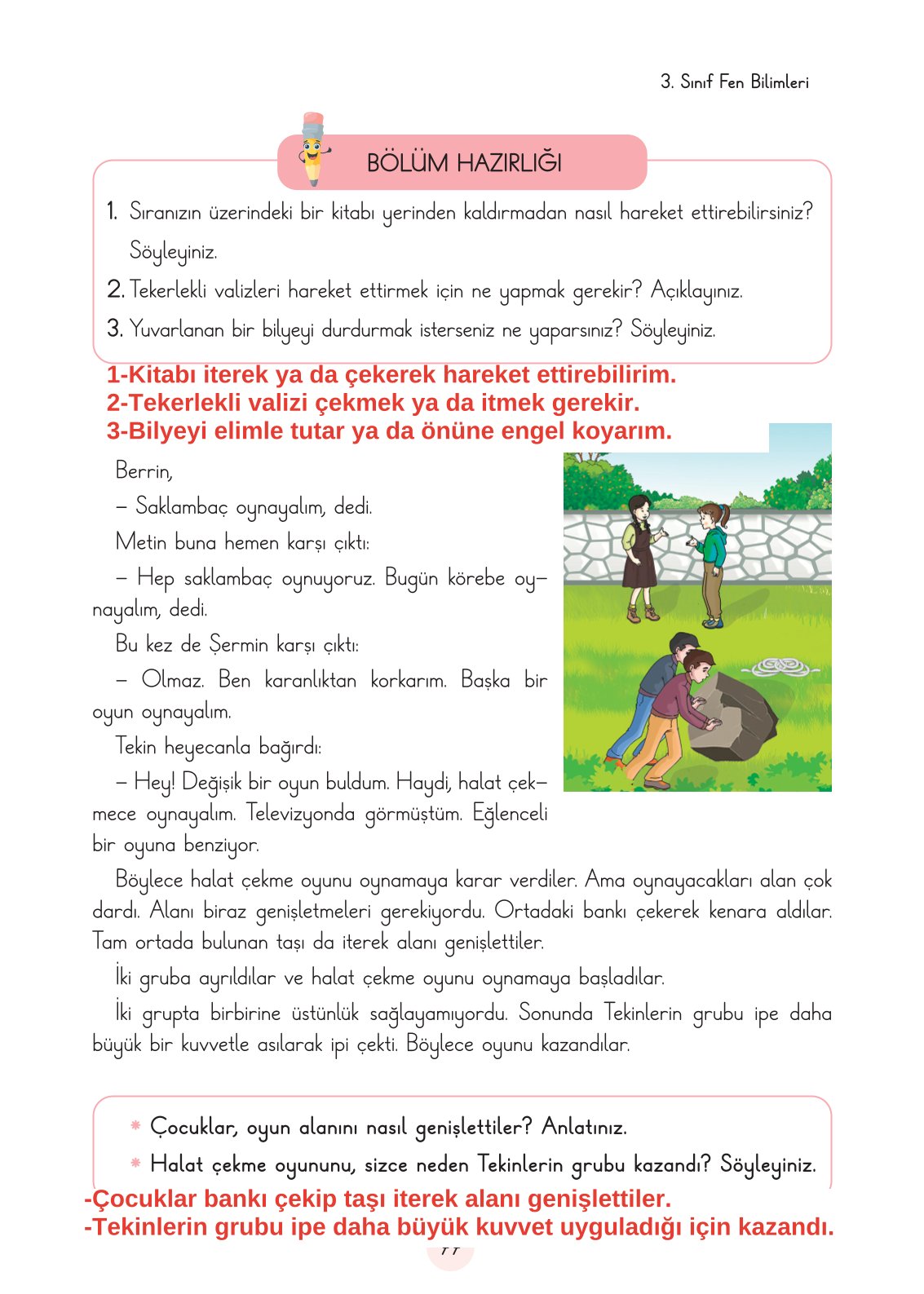 3. Sınıf Cem Yayınları Fen Bilimleri Ders Kitabı Sayfa 77 Cevapları