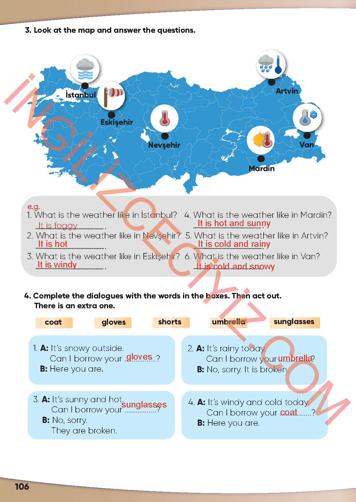 4. Sınıf Meb Yayınları İngilizce Ders Kitabı Sayfa 107 Cevapları