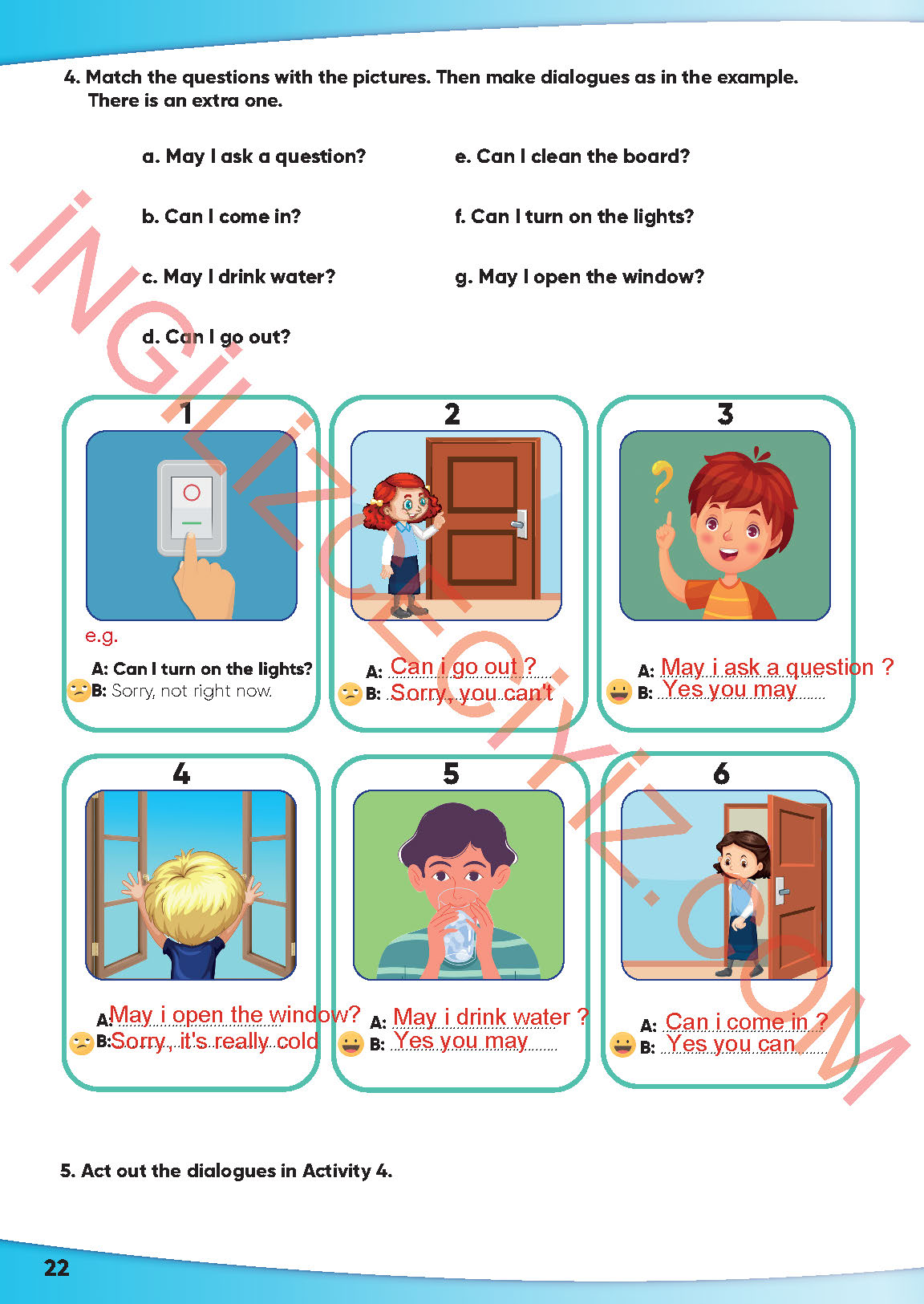 4. Sınıf Meb Yayınları İngilizce Ders Kitabı Sayfa 23 Cevapları