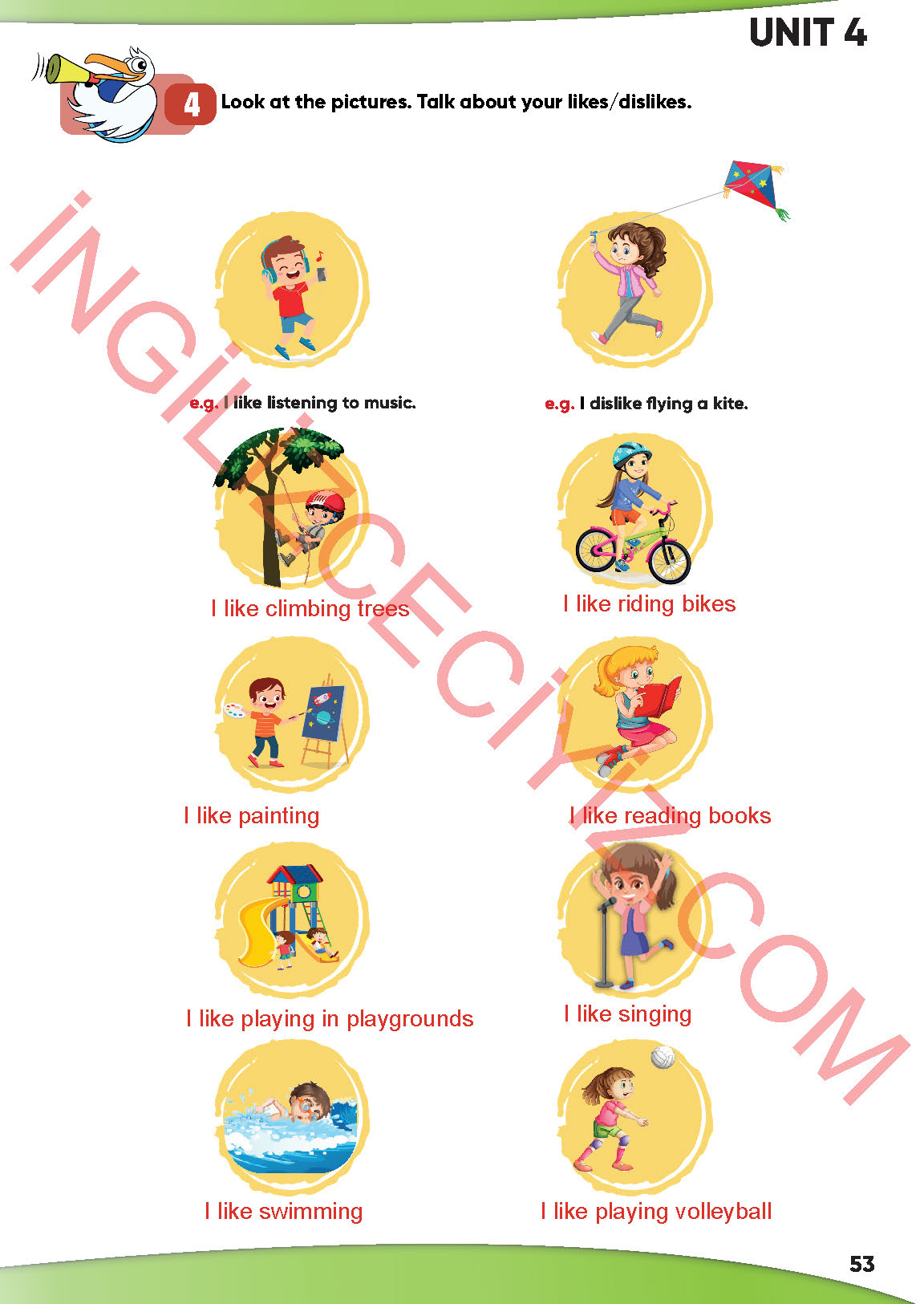 4. Sınıf Meb Yayınları İngilizce Ders Kitabı Sayfa 54 Cevapları