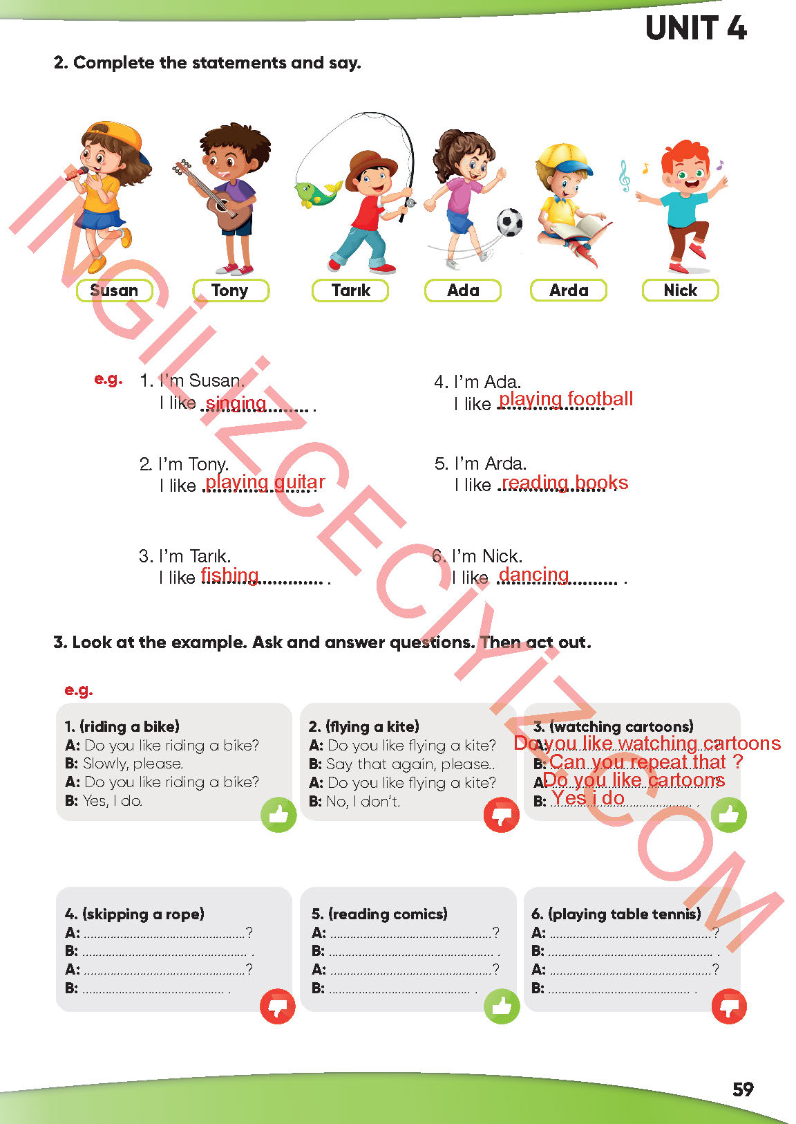 4. Sınıf Meb Yayınları İngilizce Ders Kitabı Sayfa 60 Cevapları