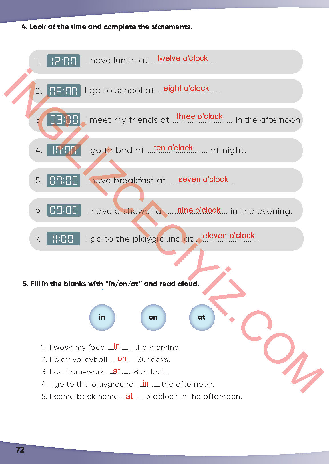 4. Sınıf Meb Yayınları İngilizce Ders Kitabı Sayfa 73 Cevapları