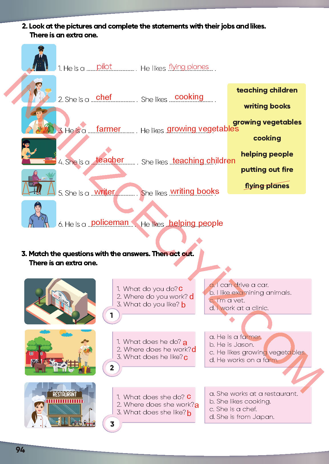 4. Sınıf Meb Yayınları İngilizce Ders Kitabı Sayfa 95 Cevapları