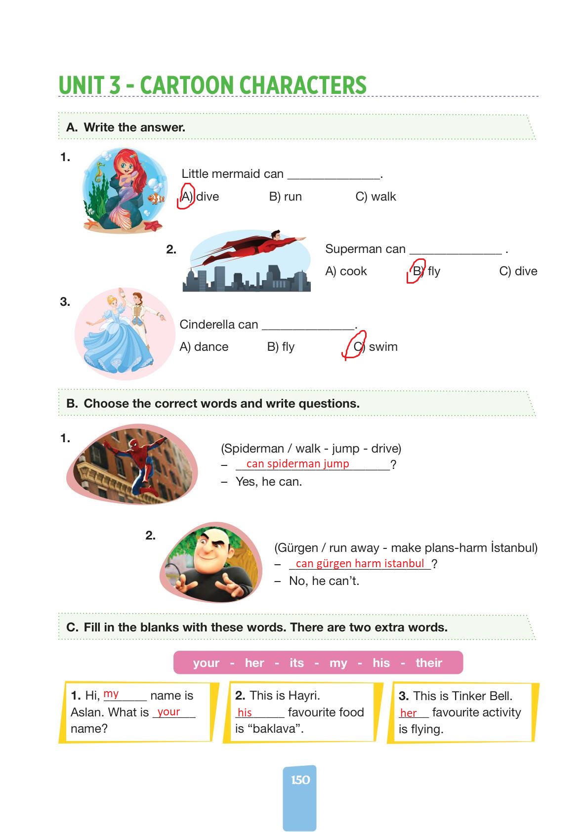 4. Sınıf Pasifik Yayınları İngilizce Ders Kitabı Sayfa 150 Cevapları