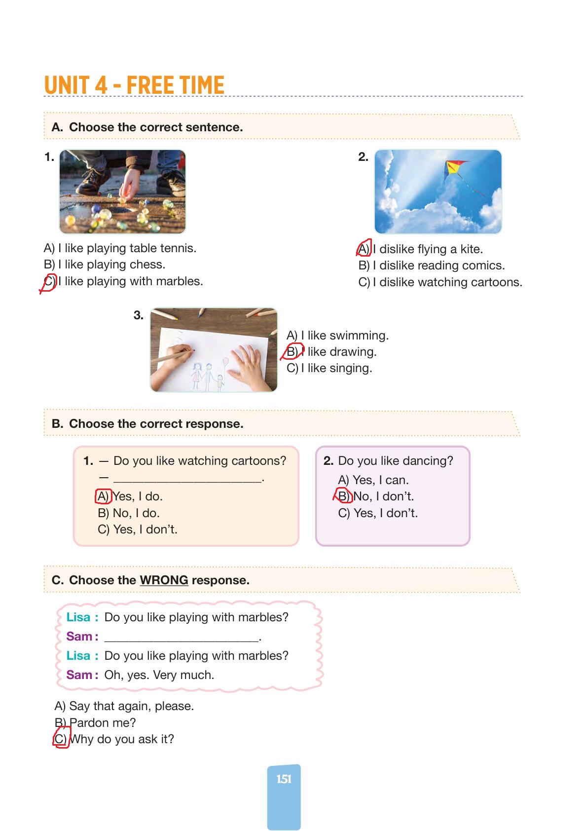 4. Sınıf Pasifik Yayınları İngilizce Ders Kitabı Sayfa 151 Cevapları