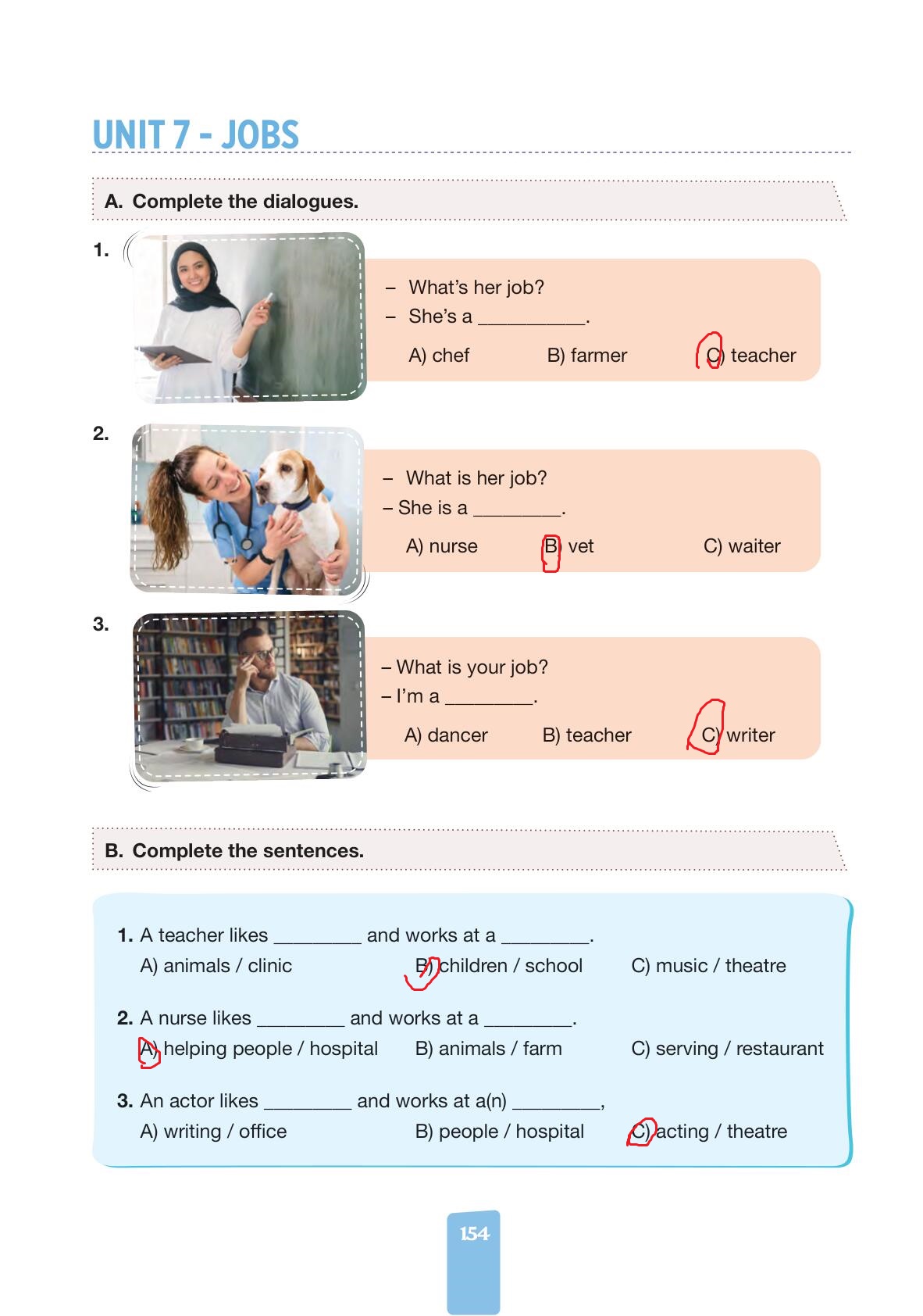 4. Sınıf Pasifik Yayınları İngilizce Ders Kitabı Sayfa 154 Cevapları