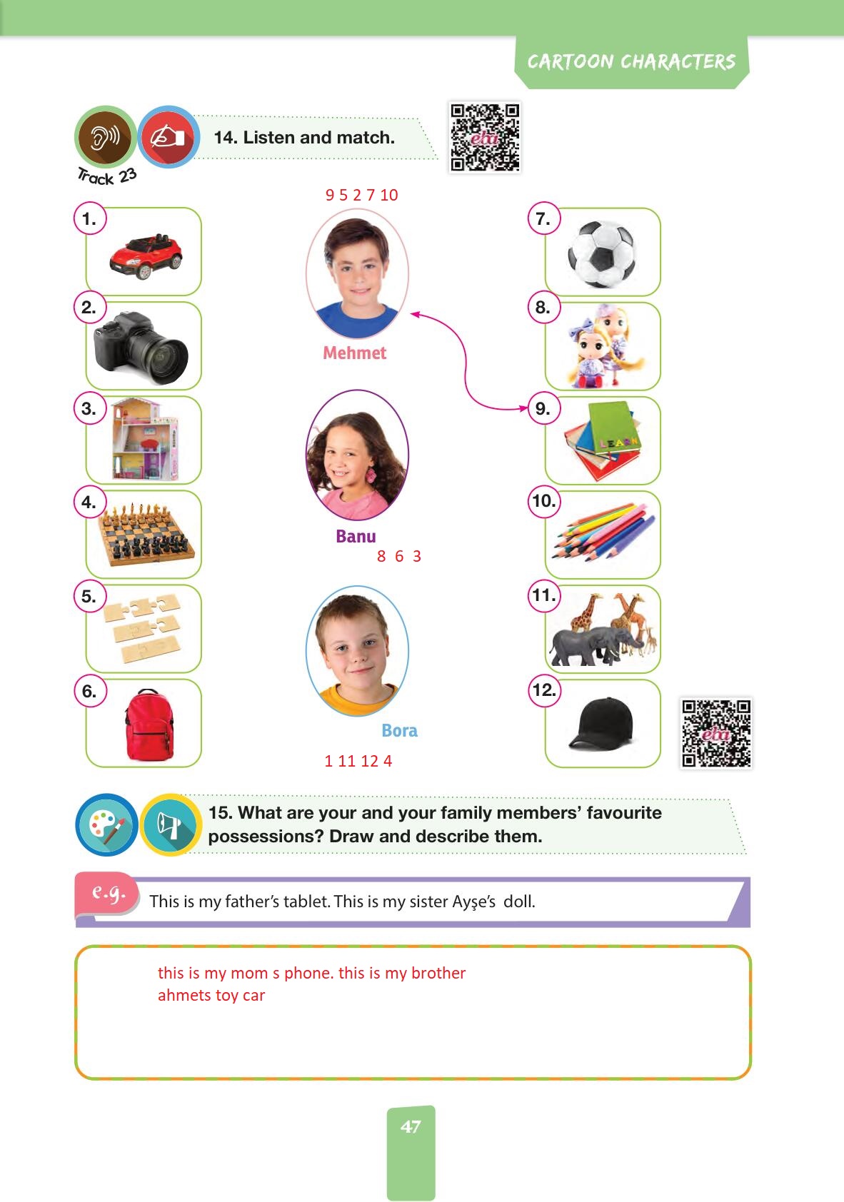 4. Sınıf Pasifik Yayınları İngilizce Ders Kitabı Sayfa 47 Cevapları