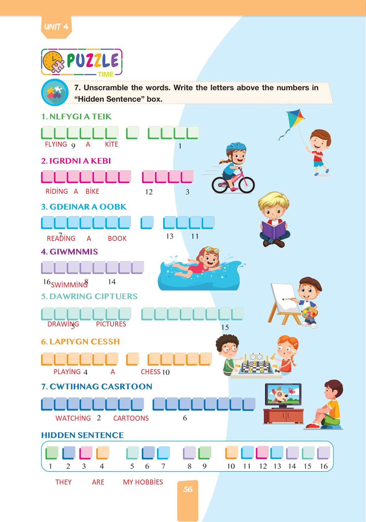 4. Sınıf Pasifik Yayınları İngilizce Ders Kitabı Sayfa 56 Cevapları