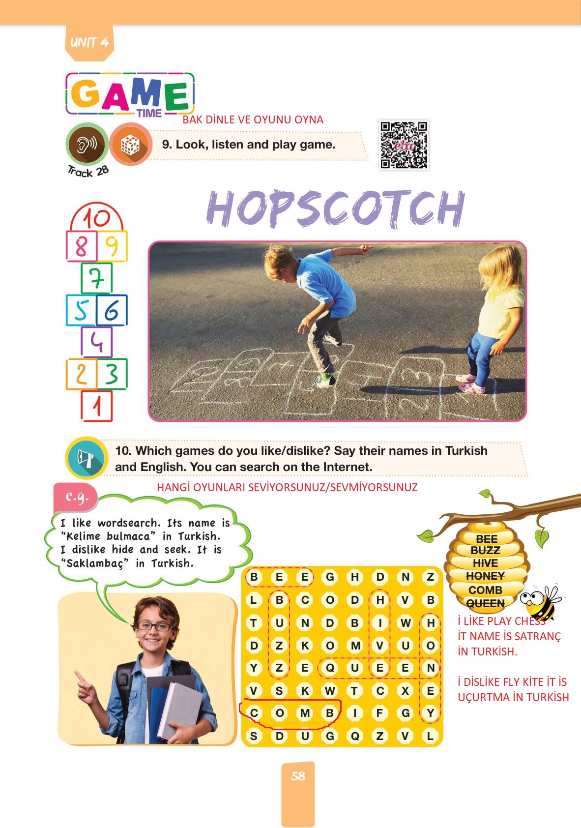 4. Sınıf Pasifik Yayınları İngilizce Ders Kitabı Sayfa 58 Cevapları