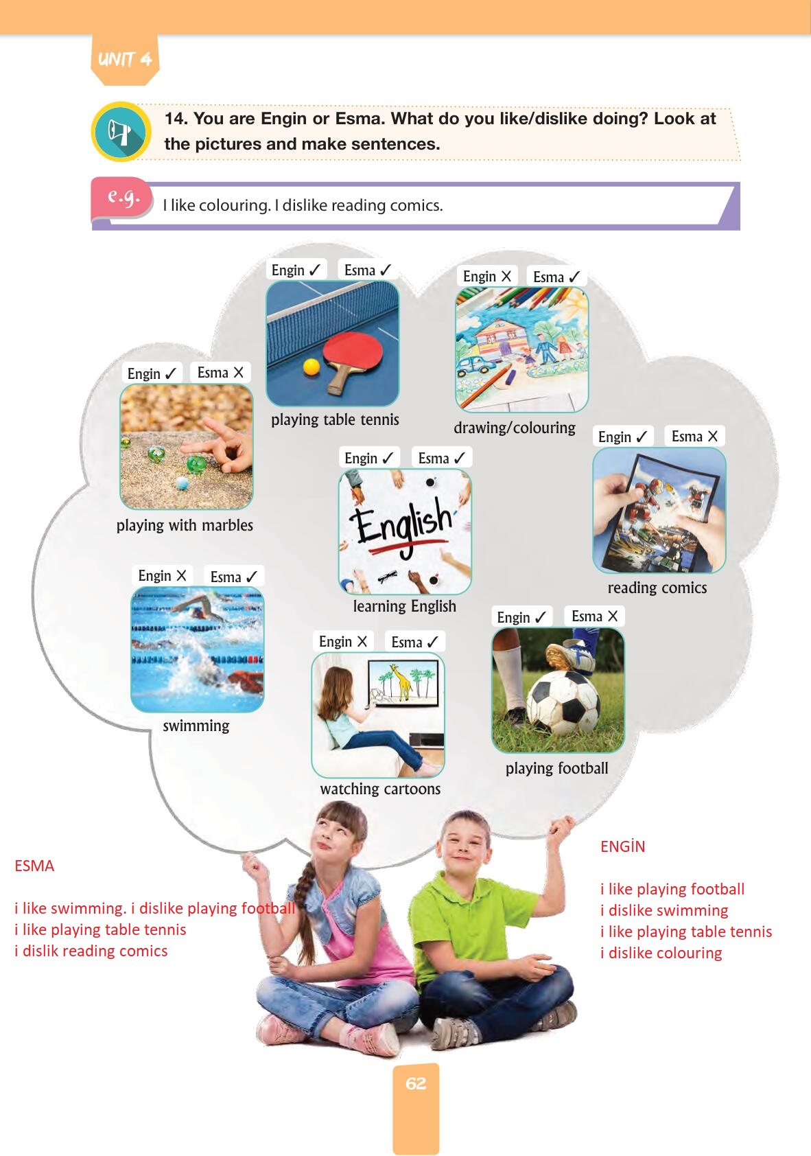4. Sınıf Pasifik Yayınları İngilizce Ders Kitabı Sayfa 62 Cevapları