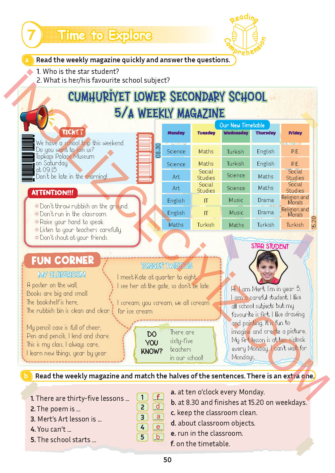 5. Sınıf Meb Yayınları İngilizce Ders Kitabı Sayfa 51 Cevapları