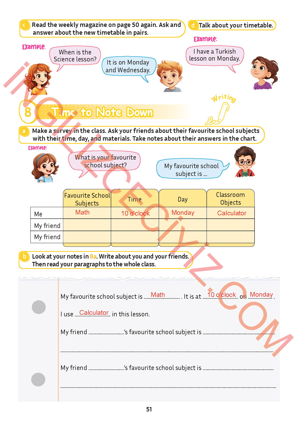 5. Sınıf Meb Yayınları İngilizce Ders Kitabı Sayfa 52 Cevapları