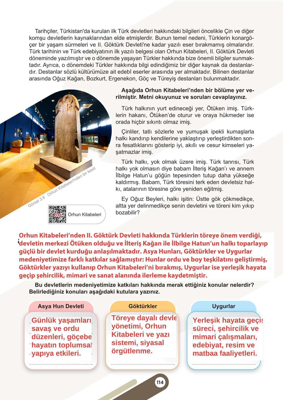 6. Sınıf Meb Yayınları Sosyal Bilgiler Ders Kitabı Sayfa 114 Cevapları