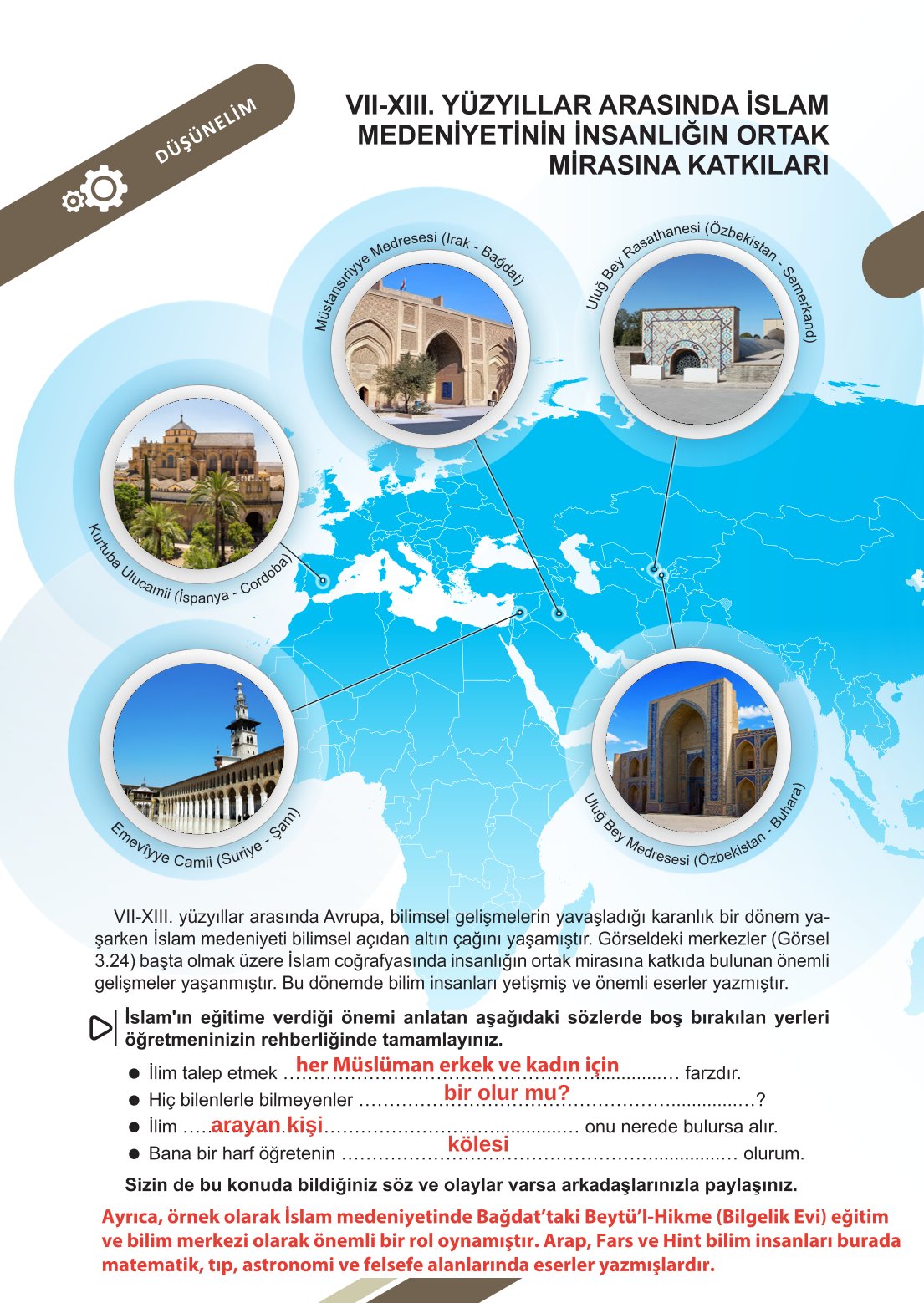 6. Sınıf Meb Yayınları Sosyal Bilgiler Ders Kitabı Sayfa 128 Cevapları