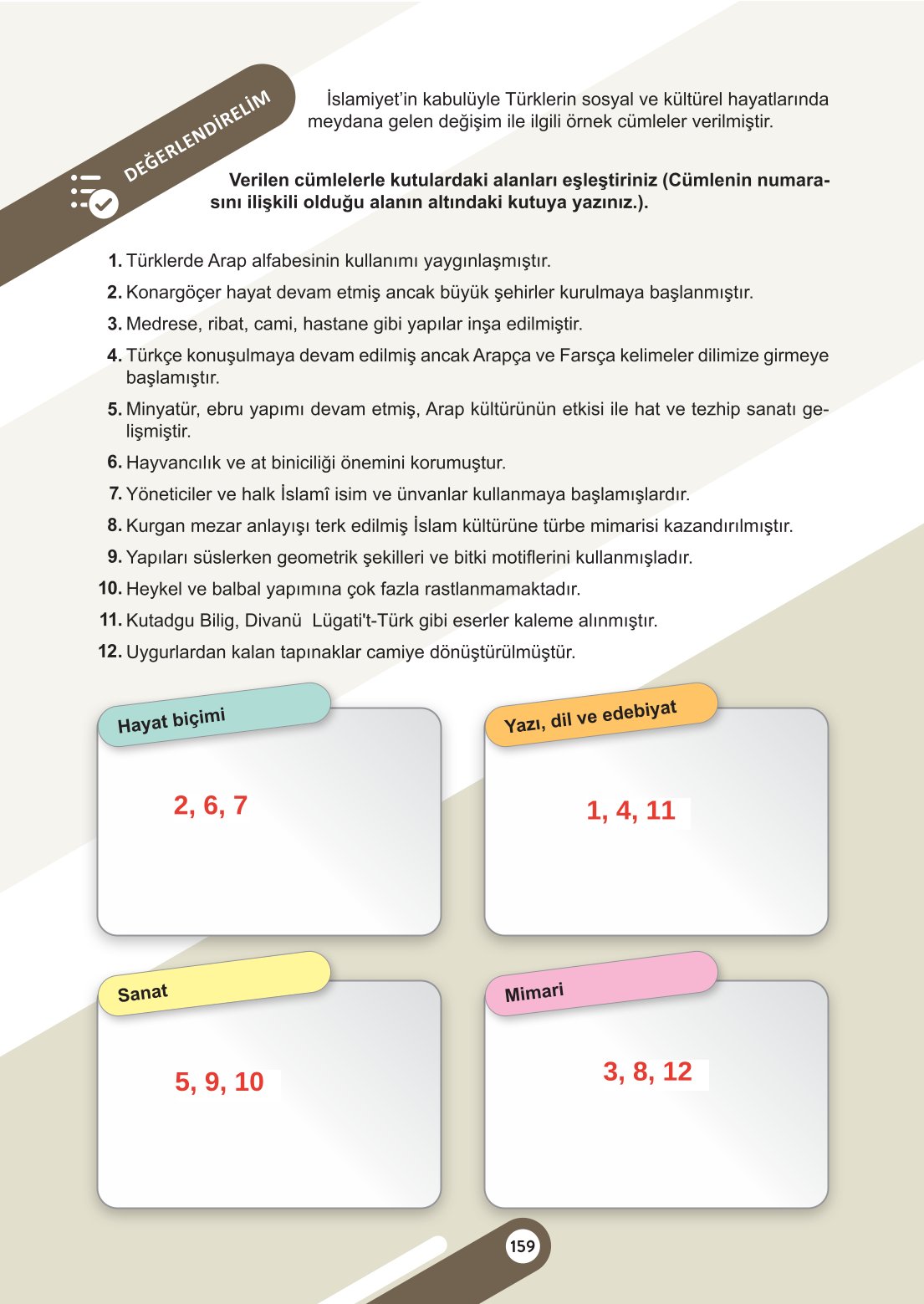 6. Sınıf Meb Yayınları Sosyal Bilgiler Ders Kitabı Sayfa 159 Cevapları 6. Sınıf Meb Yayınları Sosyal Bilgiler Ders Kitabı Sayfa 159 Cevapları