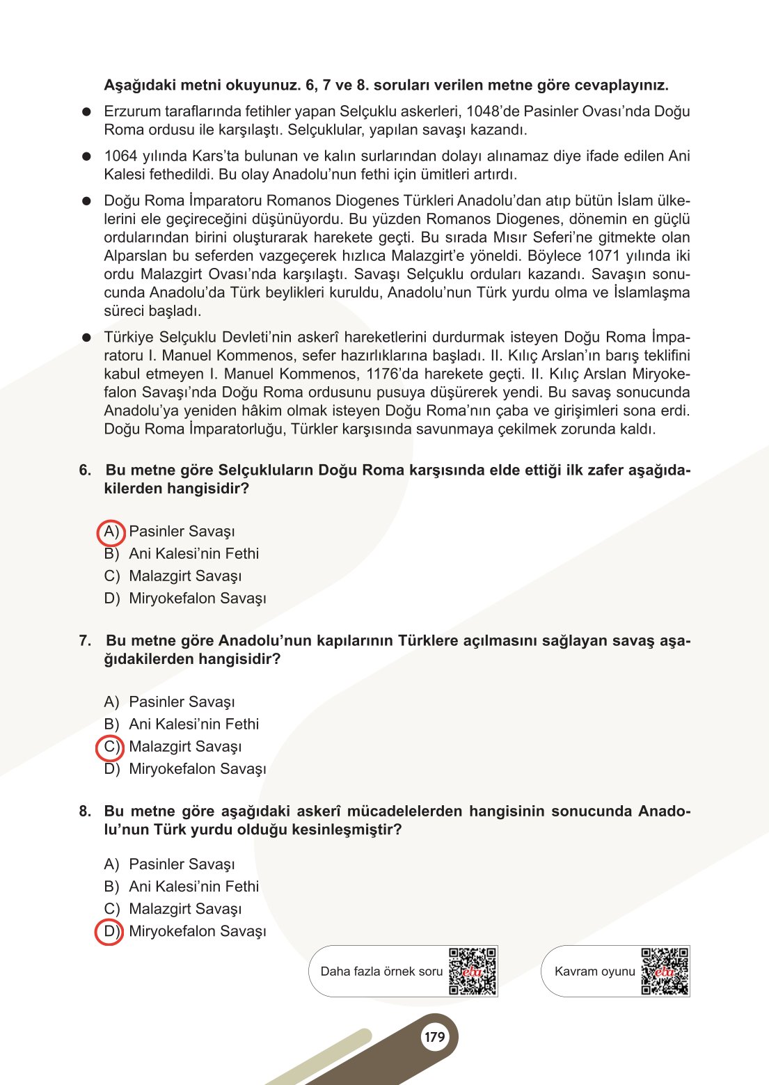 6. Sınıf Meb Yayınları Sosyal Bilgiler Ders Kitabı Sayfa 179 Cevapları 6. Sınıf Meb Yayınları Sosyal Bilgiler Ders Kitabı Sayfa 179 Cevapları