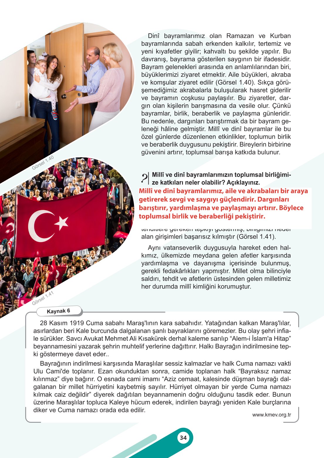 6. Sınıf Meb Yayınları Sosyal Bilgiler Ders Kitabı Sayfa 34 Cevapları