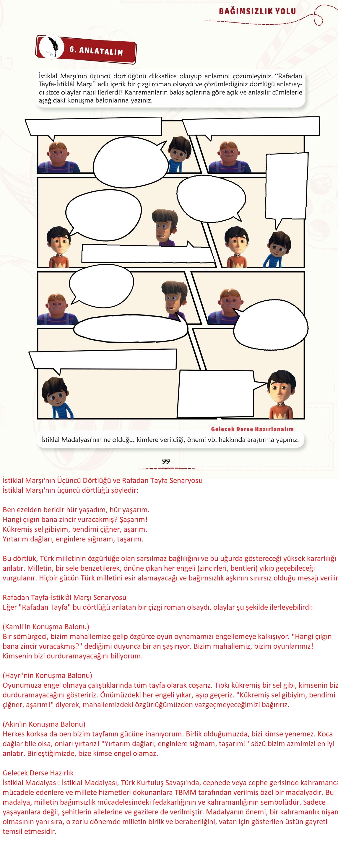 6. Sınıf Meb Yayınları Türkçe Ders Kitabı Sayfa 100 Cevapları 6. Sınıf Meb Yayınları Türkçe Ders Kitabı Sayfa 100 Cevapları