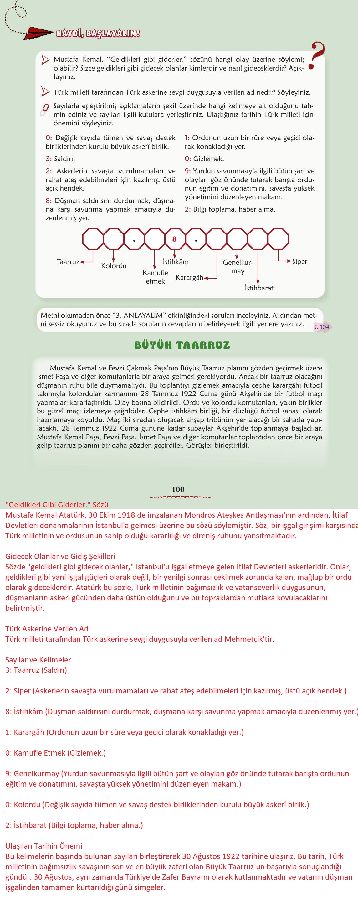 6. Sınıf Meb Yayınları Türkçe Ders Kitabı Sayfa 101 Cevapları