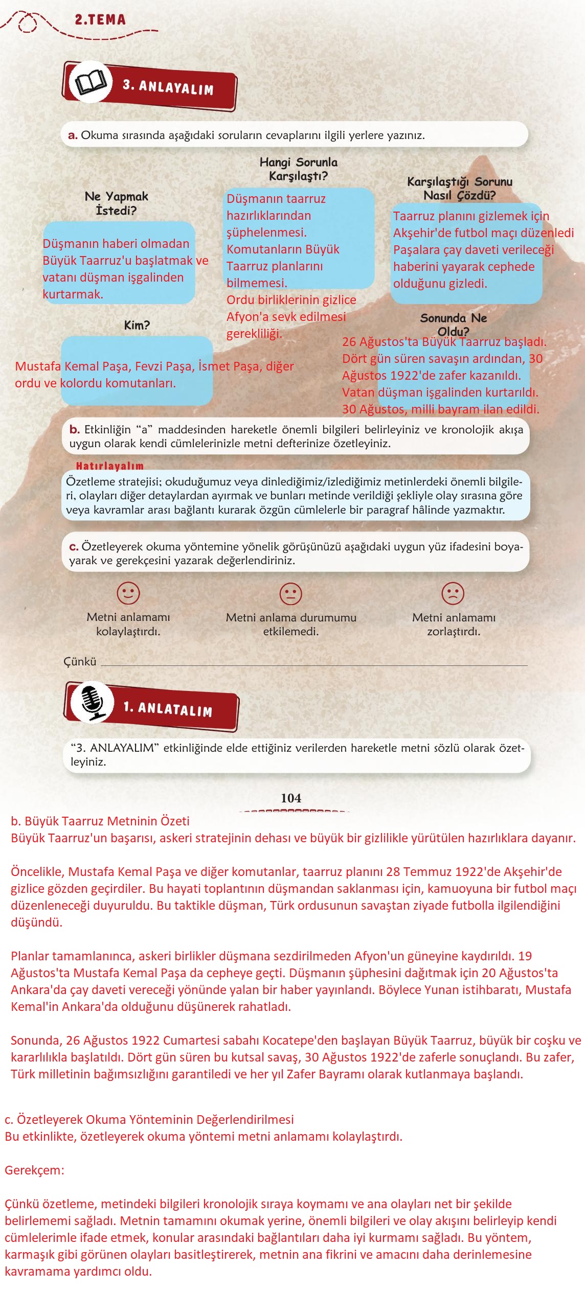 6. Sınıf Meb Yayınları Türkçe Ders Kitabı Sayfa 105 Cevapları