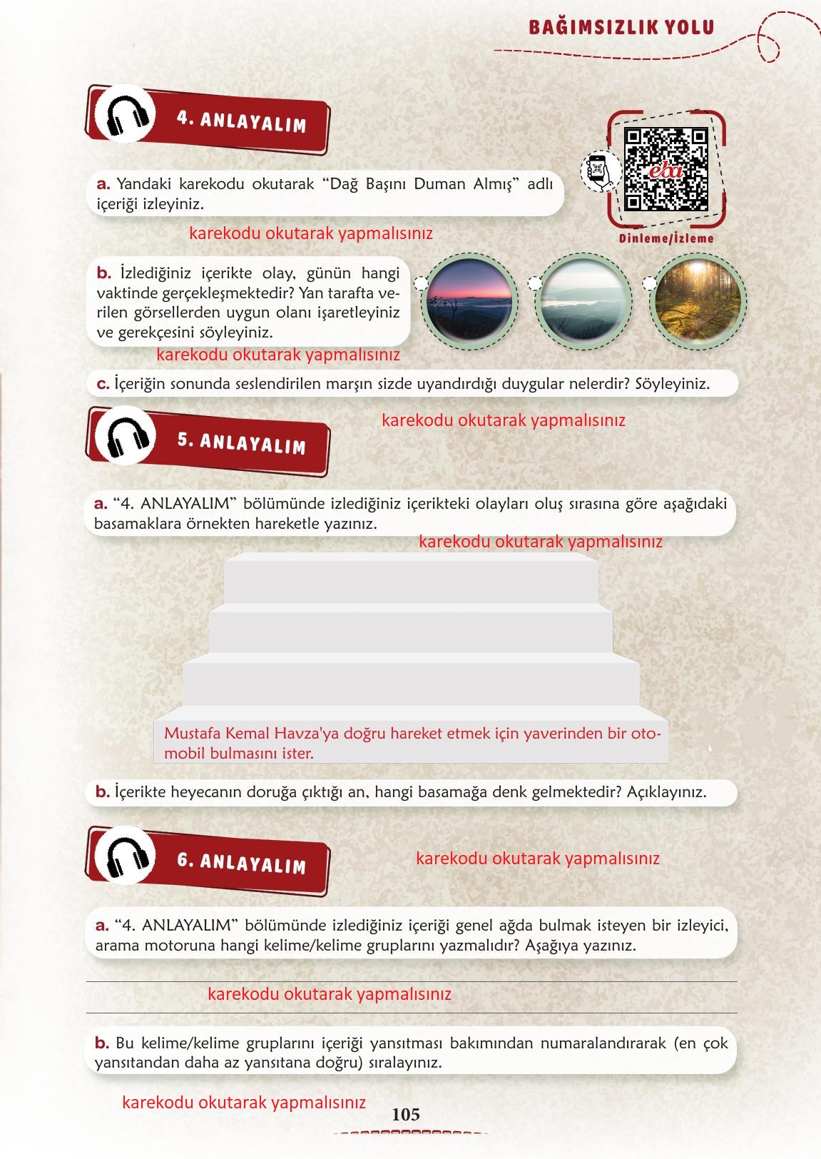 6. Sınıf Meb Yayınları Türkçe Ders Kitabı Sayfa 106 Cevapları
