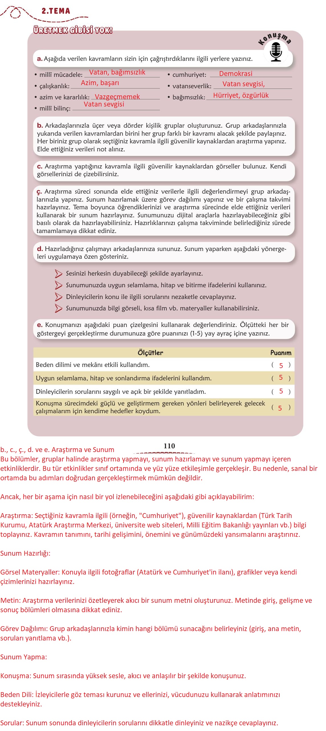 6. Sınıf Meb Yayınları Türkçe Ders Kitabı Sayfa 111 Cevapları