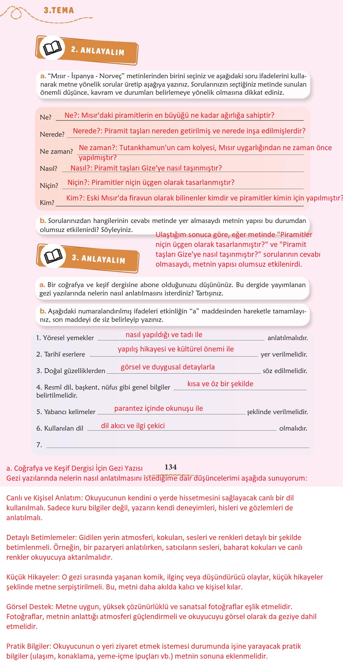 6. Sınıf Meb Yayınları Türkçe Ders Kitabı Sayfa 135 Cevapları