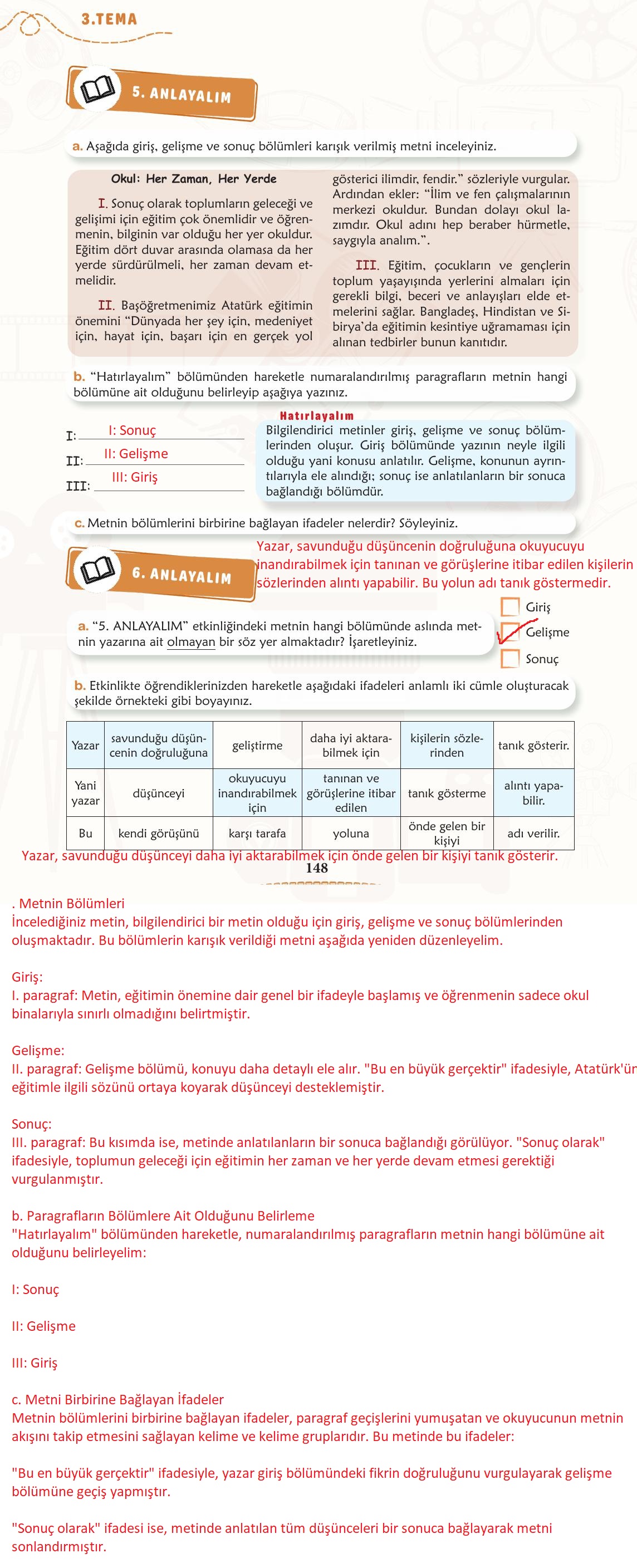 6. Sınıf Meb Yayınları Türkçe Ders Kitabı Sayfa 149 Cevapları