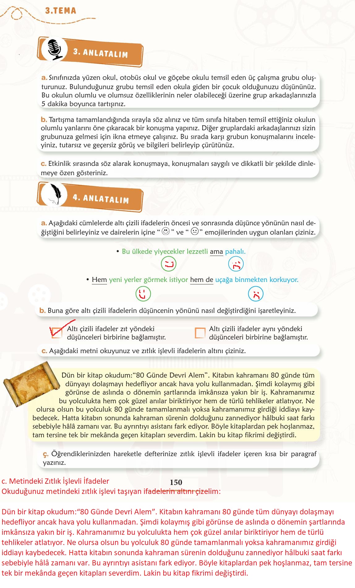 6. Sınıf Meb Yayınları Türkçe Ders Kitabı Sayfa 151 Cevapları
